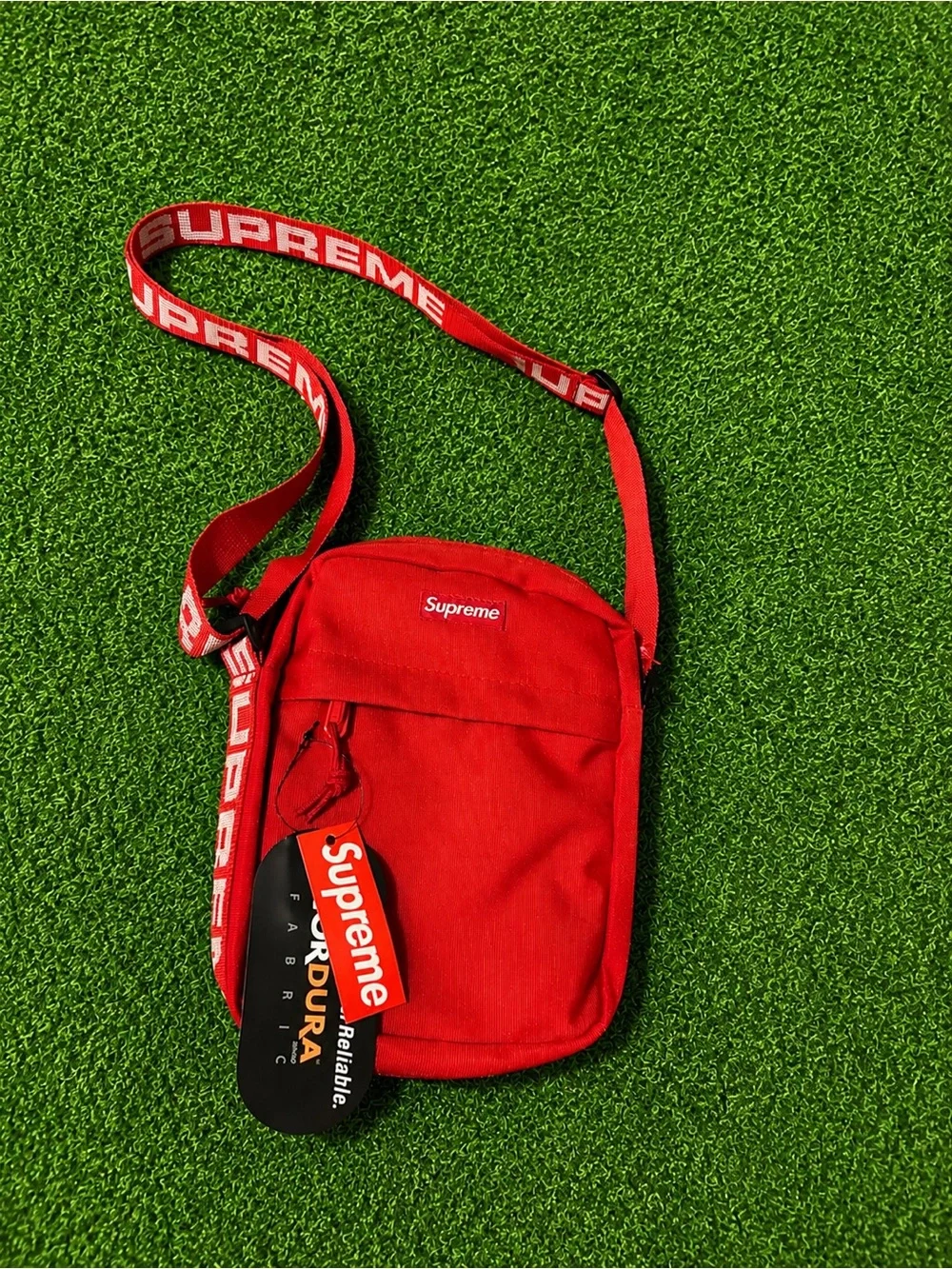 Supreme Red Crossbody Shoulder Bag with Logo Strap